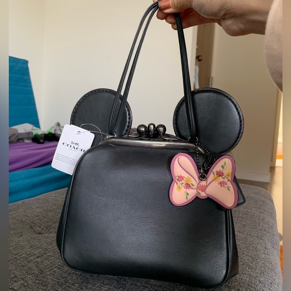 Coach x Disney kisslock minnie ears handbag NWT with detachable chain